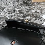 BOTTEGA VENETA 25S ANDIAMO POUCH 19 IN BLACK CALFSKIN GOLD HARDWARE