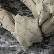 BOTTEGA VENETA 25S MINI JODIE 28 IN MUTED TAUPE SUEDE GOLD HARDWARE