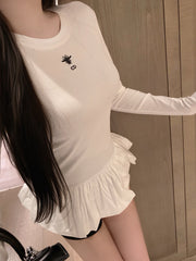 DIOR 25S LONG-SLEEVE PEPLUM T-SHIRT STYLE 185