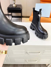 PRA MONOLITH BRUSHED BOOTIES 55 BLACK CALFSKIN