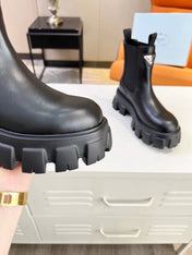 PRA MONOLITH BRUSHED BOOTIES 55 BLACK CALFSKIN