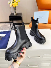 PRA MONOLITH BRUSHED BOOTIES 55 BLACK CALFSKIN