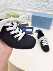 PRADA 25S MARY JANE SHOES 55 MM IN BLACK CANVAS FABRIC