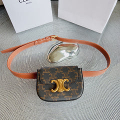 CL BELT MONOGRAM BROWN BAG TRIOMPHE 25 MM BELT TRIOMPHE ORANGE CALFSKIN