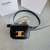 CL BELT BAG TRIOMPHE 25 MM BELT TRIOMPHE BLACK CALFSKIN GOLD HARDWARE