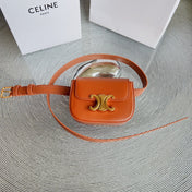 CL BELT BAG TRIOMPHE 25 MM BELT TRIOMPHE ORANGE CALFSKIN GOLD HARDWARE