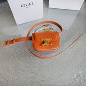 CL BELT BAG TRIOMPHE 25 MM BELT TRIOMPHE ORANGE CALFSKIN GOLD HARDWARE