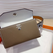 HM KELLY DARK BROWN POCKET 18MM BELT LEATHER SILVER HARDWARE