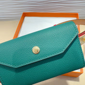 HM KELLY TEAL GREEN POCKET 18MM BELT CHERRY RED LEATHER GOLD HARDWARE