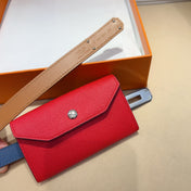 HM KELLY CHERRY RED POCKET 18MM BELT NAVY BLUE LEATHER GOLD HARDWARE