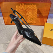 LV LOW HEEL SLINGBACK BLACK