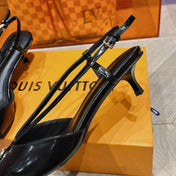 LV LOW HEEL SLINGBACK BLACK