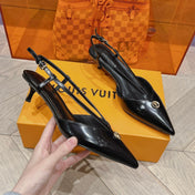 LV LOW HEEL SLINGBACK BLACK