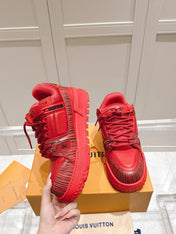 LV TRAINER MAXI LV X PARK SEO-BO IN RUBY RED CALFSKIN