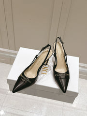 MY DD 25S SLINGBACK PUMP 50MM IN BLACK CALFSKIN