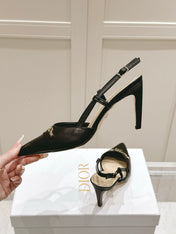 MY DD 25S SLINGBACK PUMP 50MM IN BLACK CALFSKIN