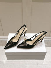 MY DD 25S SLINGBACK PUMP 50MM IN BLACK CALFSKIN
