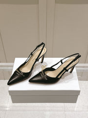 MY DD 25S SLINGBACK PUMP 50MM IN BLACK CALFSKIN