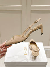 MY DD 25S SLINGBACK PUMP 50MM IN BEIGE GLOSSY CALFSKIN
