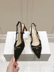 MY DD 25S SLINGBACK PUMP 50MM IN BURGUNDY RED GLOSSY CALFSKIN