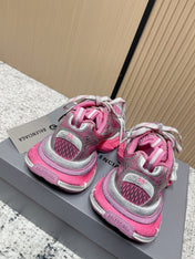BALENCIAGA 25S 3XL SNEAKERS IN PINK MESH MIX GREY PU LEATHER