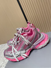 BALENCIAGA 25S 3XL SNEAKERS IN PINK MESH MIX GREY PU LEATHER
