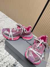 BALENCIAGA 25S 3XL SNEAKERS IN PINK MESH MIX GREY PU LEATHER