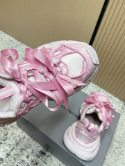 BALENCIAGA 25S 3XL SNEAKERS IN CREAM WHITE MIX PINK PU LEATHER