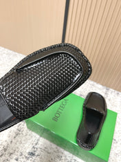 BOTTEGA VENETA 26S LOAFERS IN BLACK INTRECCIATO CALFSKIN