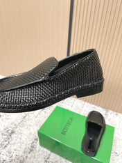 BOTTEGA VENETA 26S LOAFERS IN BLACK INTRECCIATO CALFSKIN