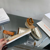 SEE BY ESPADRILLES SANDAL IN LIGHT GOLD CALFSKIN AND WOVEN RAFFIA