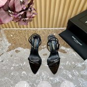 KITTY SANDALS 70 IN BLACK SHINY LEATHER