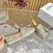 LW WHITE ANAGRAM ESPADRILLE LOAFER KHAKI LINEN