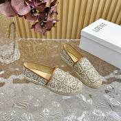 LW WHITE ANAGRAM ESPADRILLE LOAFER KHAKI LINEN