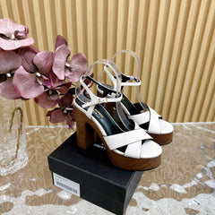 SL BIANCA PLATFORM SANDAL WHITE CALFSKIN