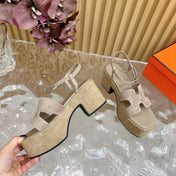 JAM 30 SANDAL IN TORTILLA BROWN VELVET