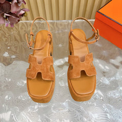 JAM 30 SANDAL IN CINNAMON BROWN VELVET
