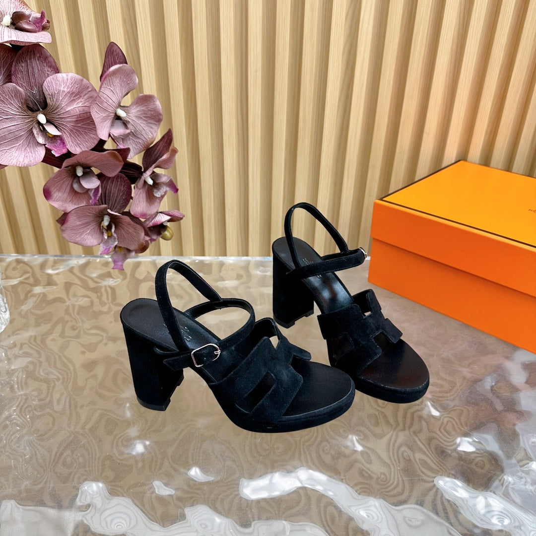 JAZZ 90 SANDAL IN BLACK SUEDE