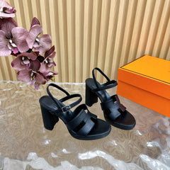 JAZZ 90 SANDAL IN BLACK CALFSKIN