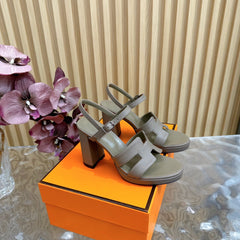 JAZZ 90 SANDAL IN WOOD BROWN CALFSKIN