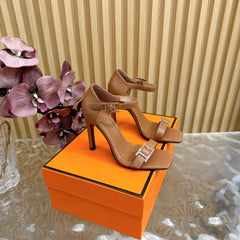 JULY SANDAL 105 MM IN BRONZE BROWN CALFSKIN