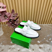 OPEN-BACK LOAFER REALISED IN WHITE SOLF CALFSKIN