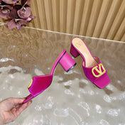 VALENTINO 25S HIGH-HEEL MULES 60 MM IN DARK PINK VELVET AND CALFSKIN WITH GOLD HARDWARE