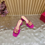 VALENTINO 25S HIGH-HEEL MULES 60 MM IN DARK PINK VELVET AND CALFSKIN WITH GOLD HARDWARE