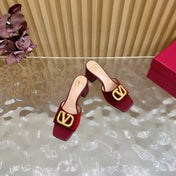 VALENTINO 25S HIGH-HEEL MULES 60 MM IN DARK RED VELVET AND CALFSKIN WITH GOLD HARDWARE