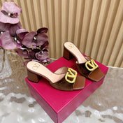 VALENTINO 25S HIGH-HEEL MULES 60 MM IN BROWN VELVET AND CALFSKIN WITH GOLD HARDWARE