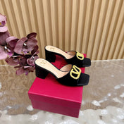 VALENTINO 25S HIGH-HEEL MULES 60 MM IN BLACK VELVET AND CALFSKIN WITH GOLD HARDWARE