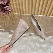 HM 25S HIGH-HEEL WEDGE SHOES 50 MM IN DUSTY BEIGE SUEDE