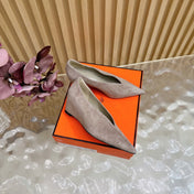 HM 25S HIGH-HEEL WEDGE SHOES 50 MM IN DUSTY BEIGE SUEDE