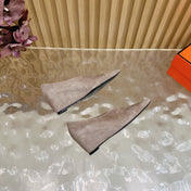 HM 25S HIGH-HEEL WEDGE SHOES 50 MM IN DUSTY BEIGE SUEDE